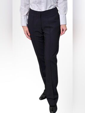 Wide Leg Navy Blue Women's Tailored Dress Pants
